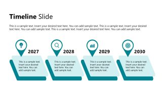 Horizontal Timeline Diagram Slide with Location Markers 