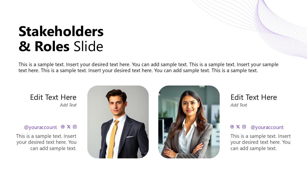 Stakeholders & Roles Slide - Project Team Introduction Template ...
