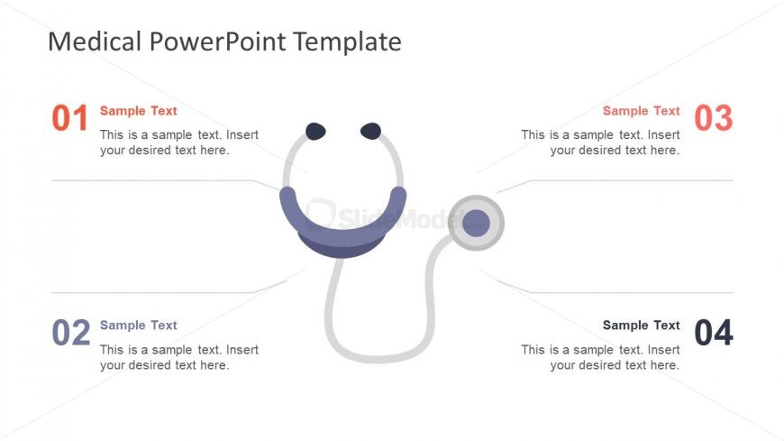 4 Step PowerPoint Template with Stethoscope
