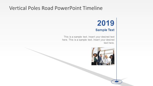Vertical Timeline Poles PowerPoint