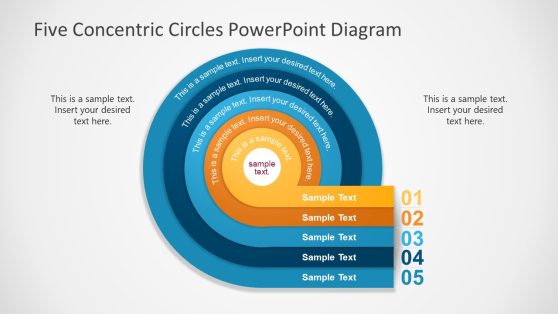 Five Concentric Circles Diagram Slide