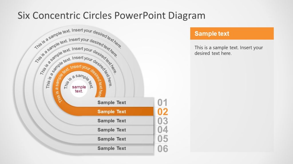 Editable Six Concentric Circles PPT Template - SlideModel