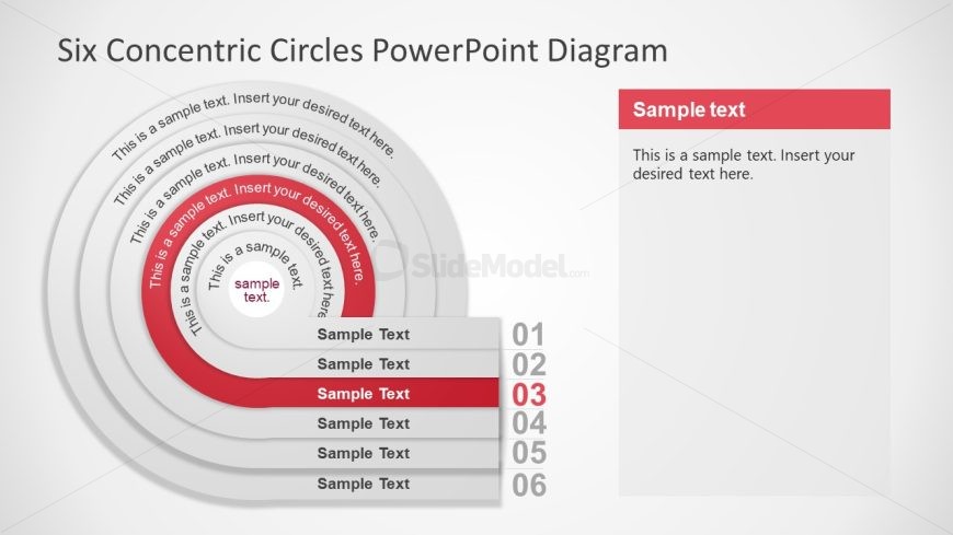 Six Concentric Circles PowerPoint Slide