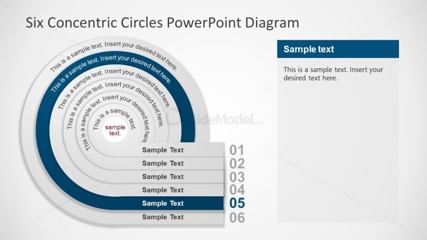 Six Concentric Circles Slide PPT Template 