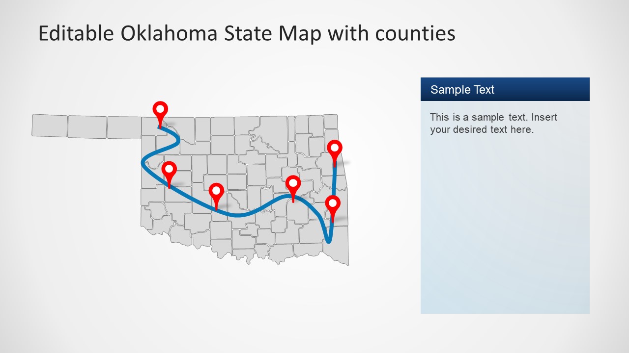 Geographical Map of Oklahoma 