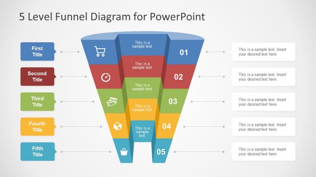 5 Level Funnel Diagram Concept for PowerPoint