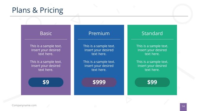 Pricing for Product or Service Slide Design