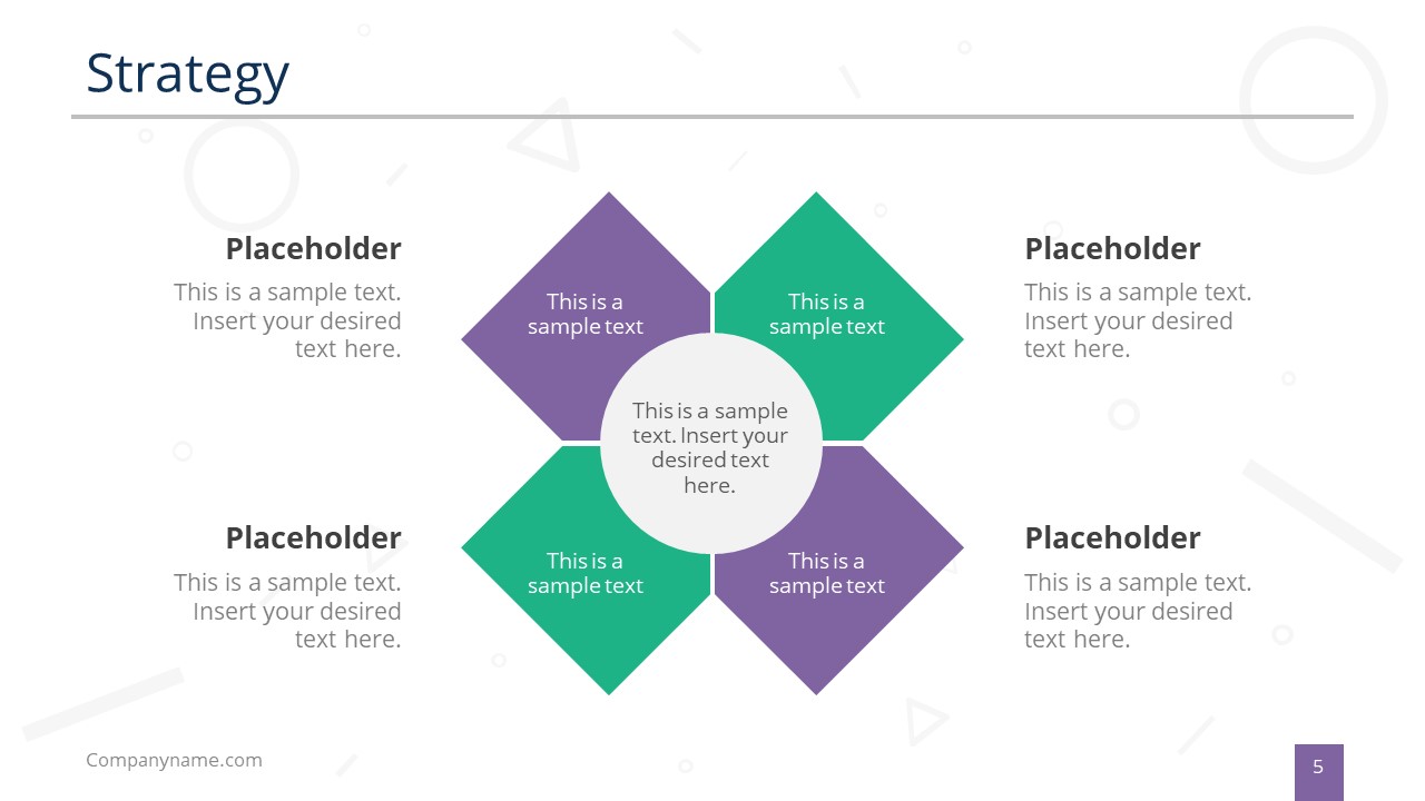 4 Segments Strategy Diagram Slide