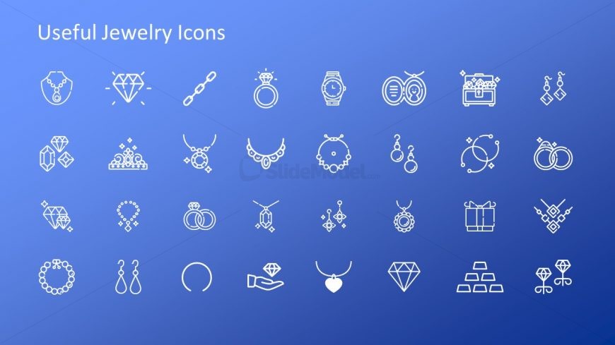 Template of Clip Art Icons Jewelry Business