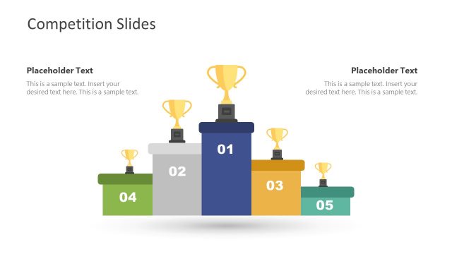 5 Positions Competition PowerPoint Slide