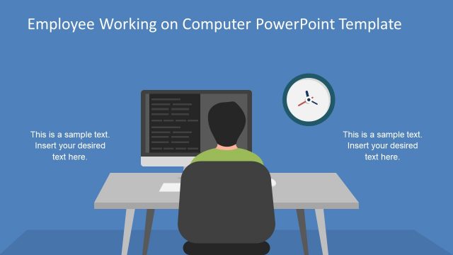 Employee Working on Computer PowerPoint Template
