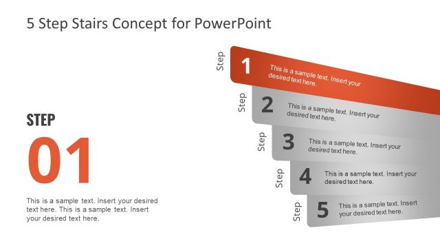 PPT Headline 5 Steps Concept