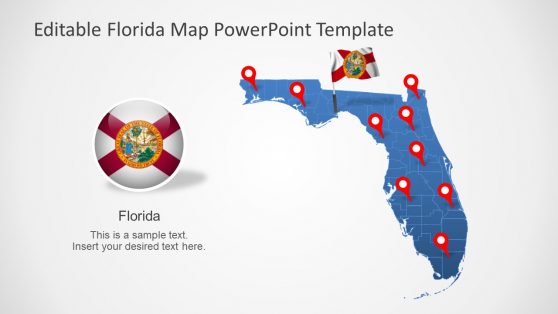 Flag of Florida in Map Slide