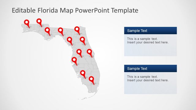 Gray Map of Florida and GPS PPT