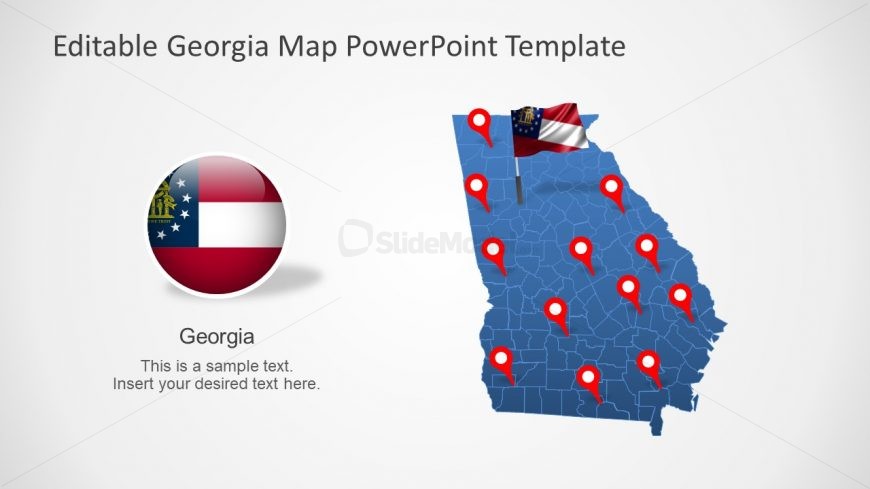 Editable Map Template of State