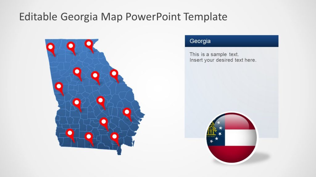 Georgia Powerpoint Background Outline Map of Georgia - SlideModel