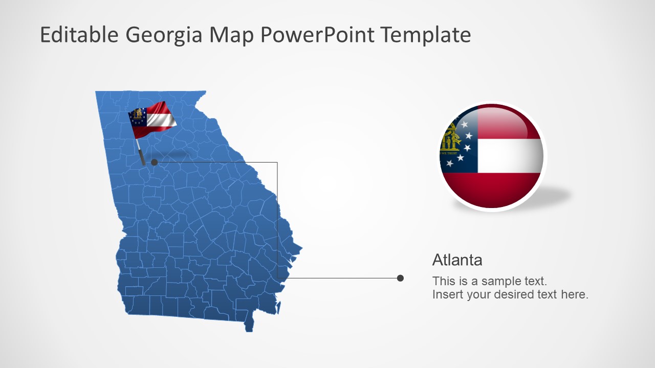 US State Georgia Map Slide
