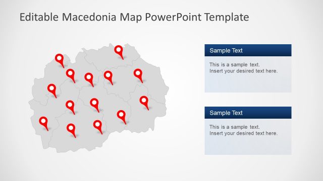 Gray Macedonia Map PowerPoint