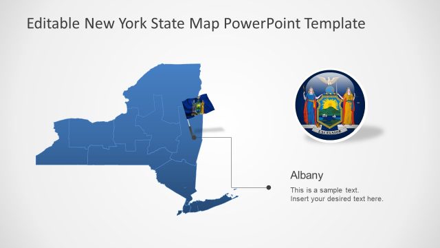 PowerPoint Flag Pole Silhouette New York Map