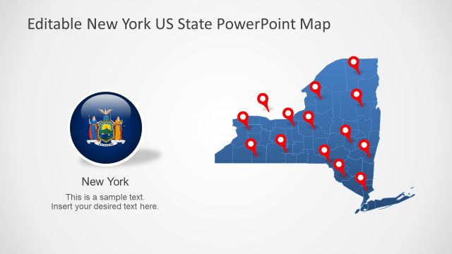 Flag of New York State Map PPT