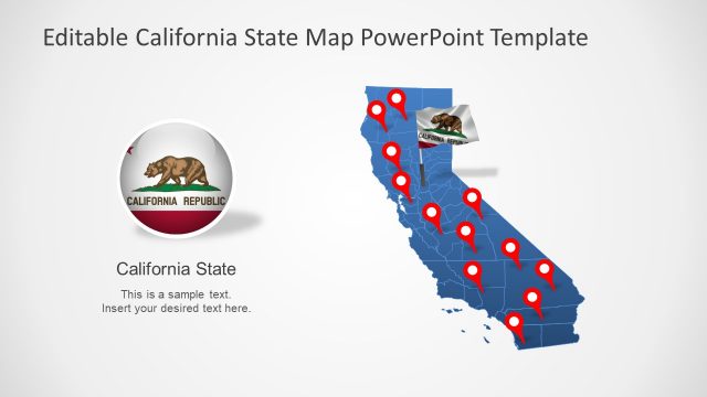 California State PowerPoint Map Template