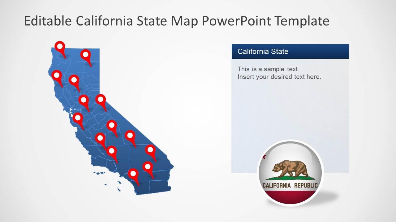 California State Powerpoint Map Template Slidemodel