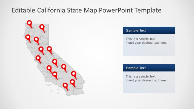 Location Pointers California Map Template