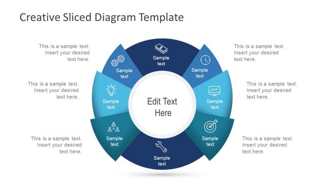 8 Step Sliced Diagram with Core Element for PowerPoint