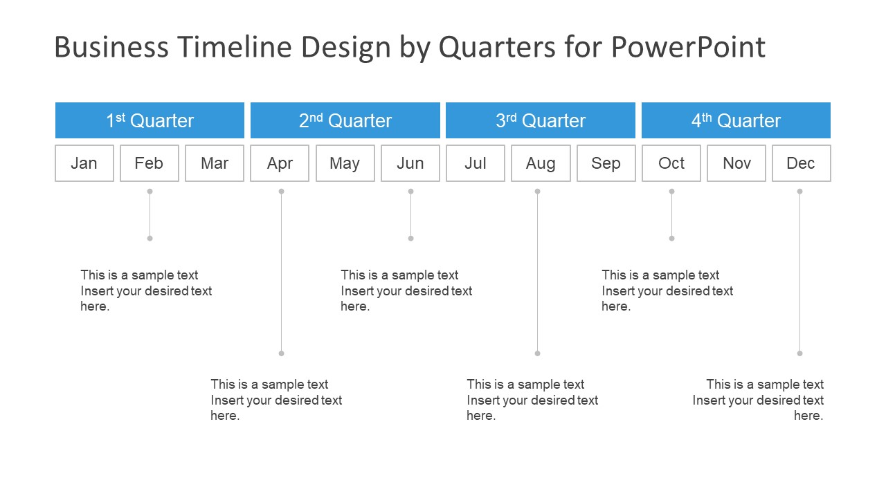 Business Timeline Design By Quarters For PowerPoint SlideModel