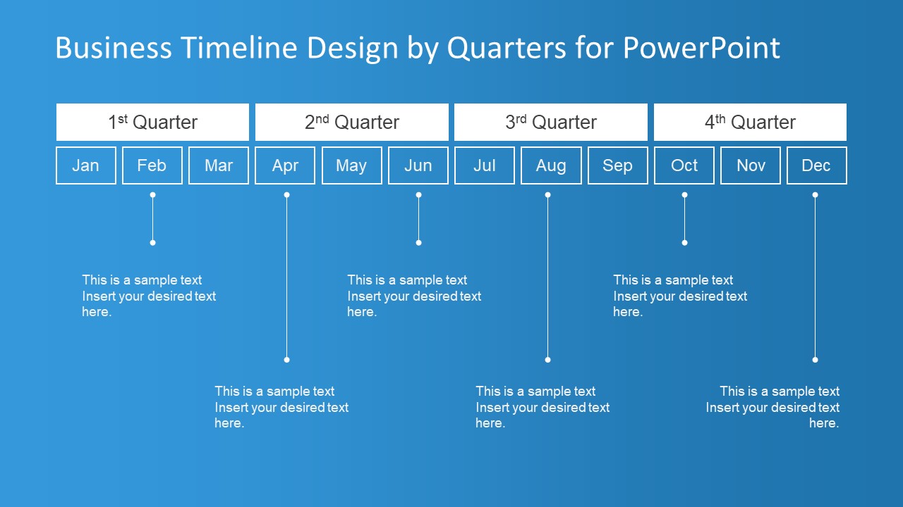 Business Timeline Design by Quarters for PowerPoint SlideModel