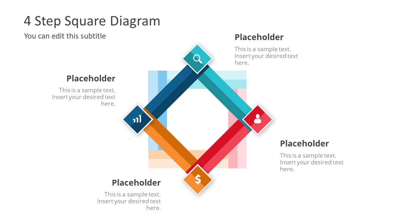 4 Square Diagram PowerPoint Template and Keynote Slide - Slidebazaar