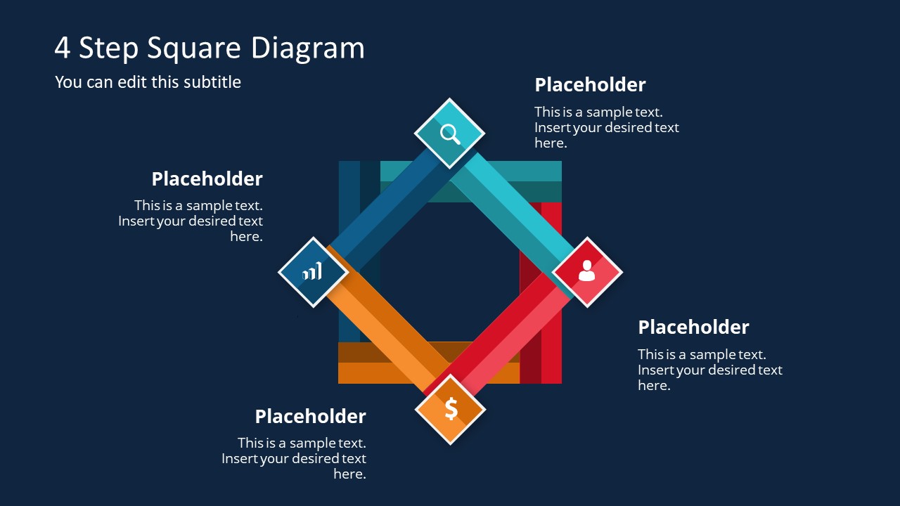 4 Step Square Diagram PowerPoint Template - SlideModel