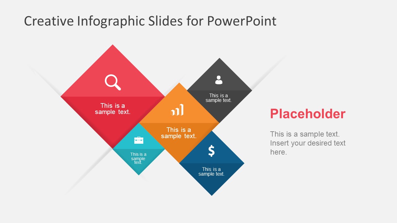 Infographic PowerPoint with 5 Rhombus