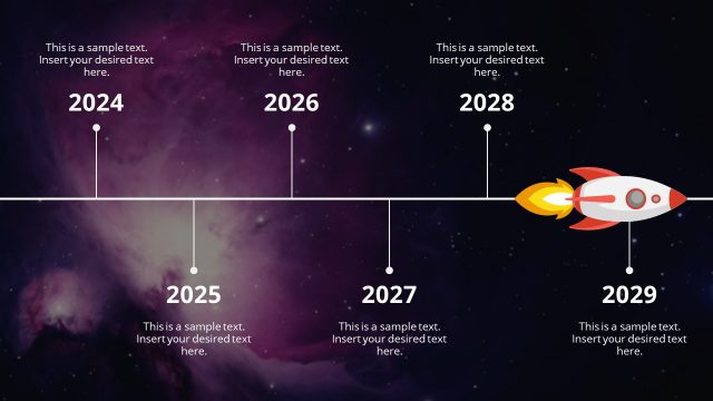 Animated PowerPoint Roadmap Spaceship
