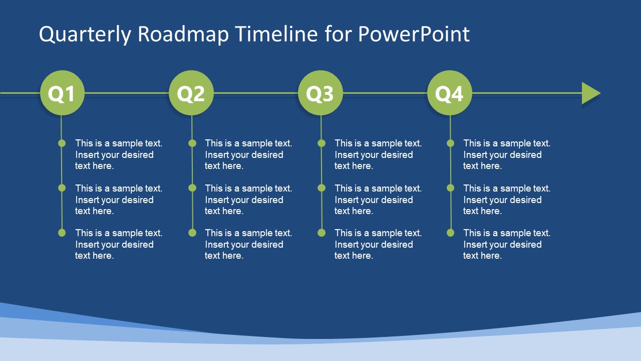 Simple Quarterly Roadmap Timeline for PowerPoint SlideModel