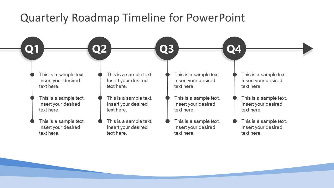 Simple Quarterly Roadmap Timeline For Powerpoint Slidemodel - Riset