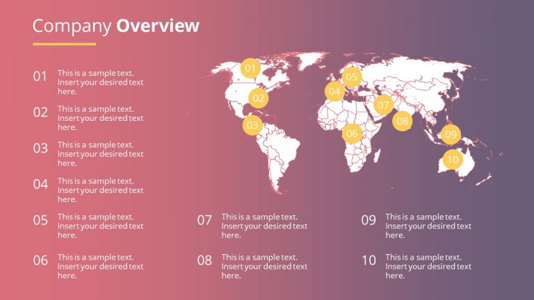 Company Overview World Map Design - SlideModel