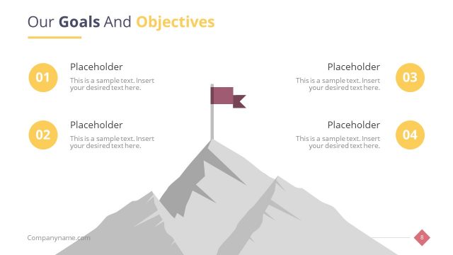 Mountain Illustration for Success PPT