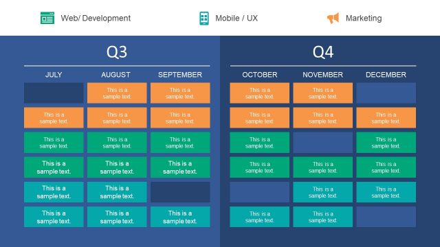 PPT Quarter Timeline Label Roadmap