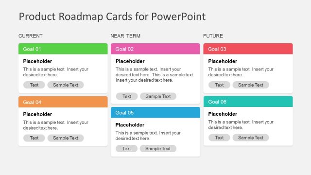 Product Roadmap Cards PowerPoint Template