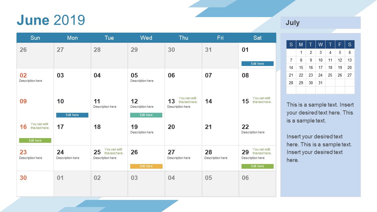 2019 Calendar PowerPoint Template - SlideModel