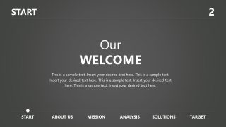 Welcome Business PowerPoint Grayscale