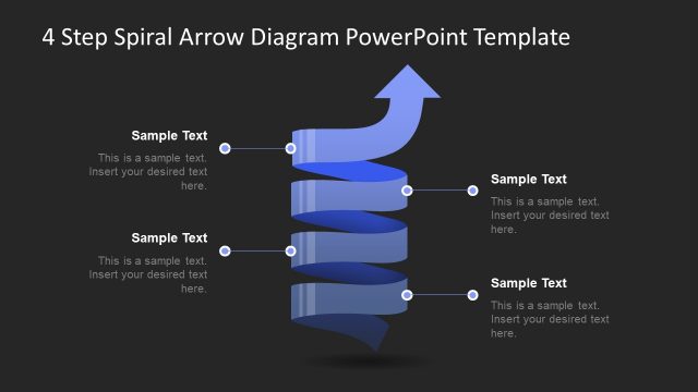 PowerPoint Arrow Spiral 4 Steps Diagram