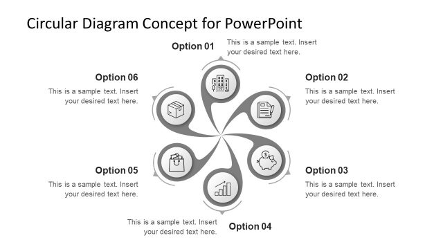 PPT Swirl Diagram 6 Steps