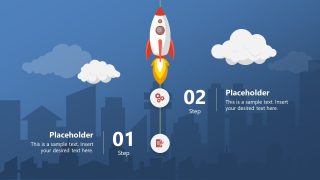 Infographic Rocket Roadmap with Skyscrapers