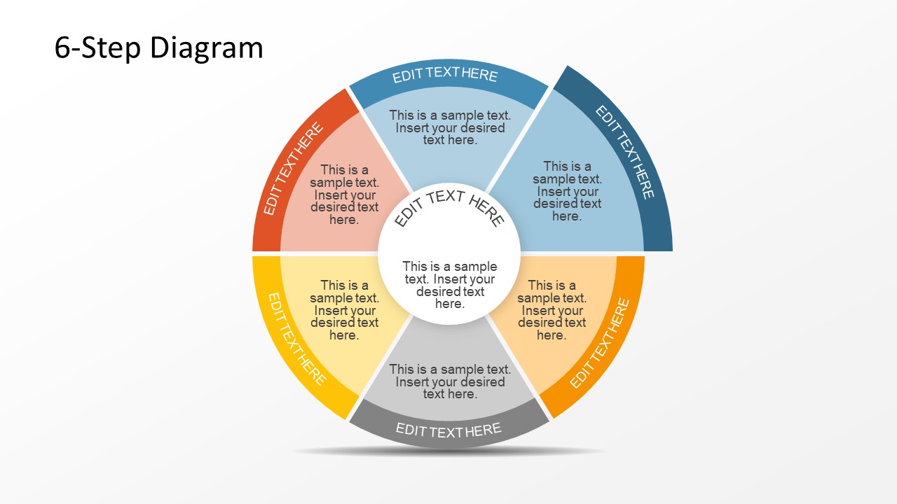 6 Step Circular Diagram With 2 Levels For Powerpoint Slidemodel