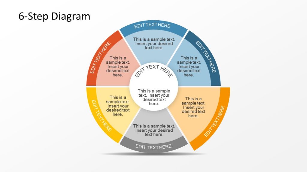 Circular Diagram of 6 Segmented Pie - SlideModel