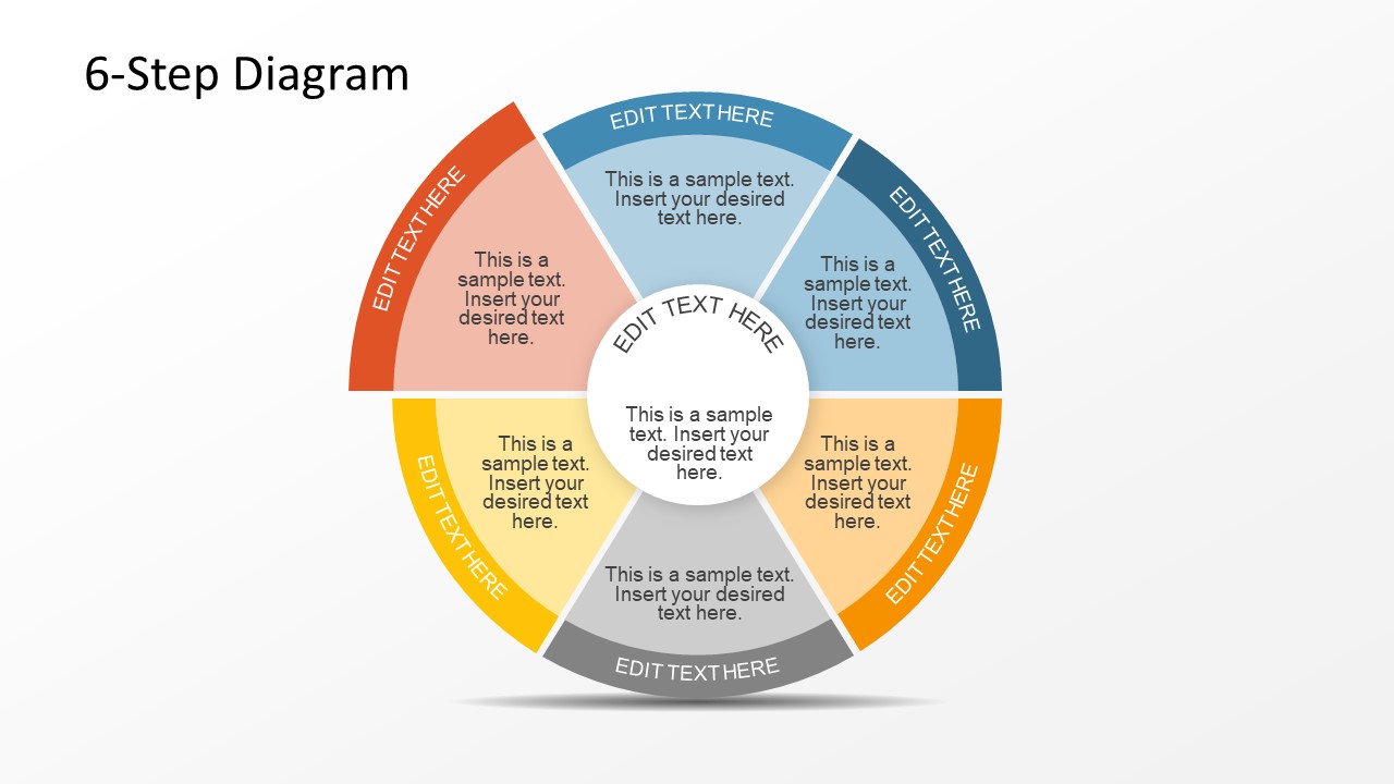 6 Step Circular Diagram with 2 Levels for PowerPoint SlideModel