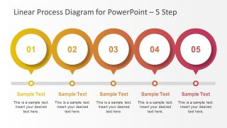 PowerPoint Slide of 5 Step Line