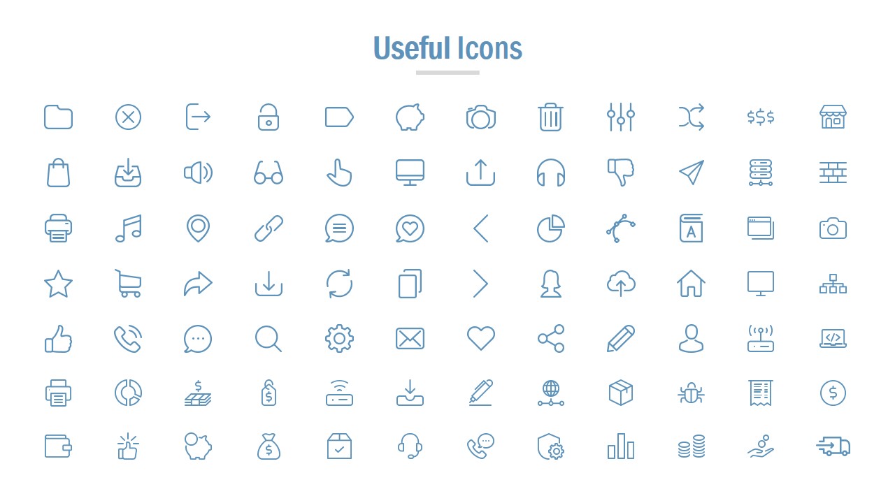 Slide of Useful Icons for Presentations